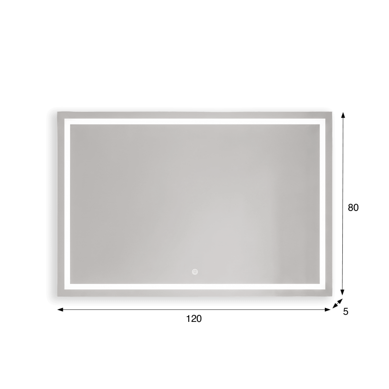 Grote badkamerspiegel met LED-verlichting 120 x 80 cm