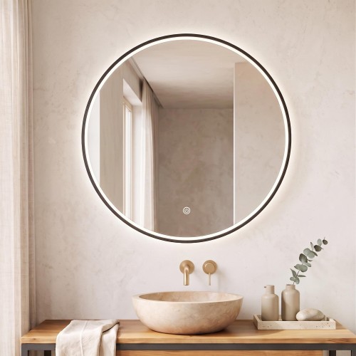 Grote ronde badkamerspiegel met LED-verlichting 80 cm
