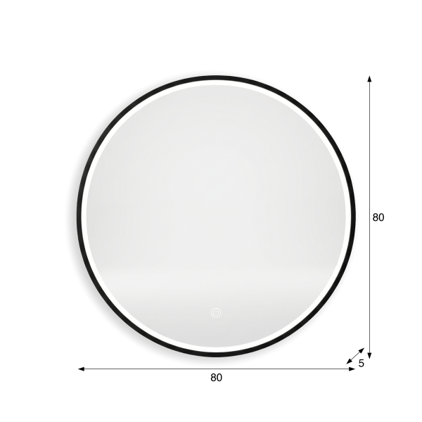Grote ronde badkamerspiegel met LED-verlichting 80 cm