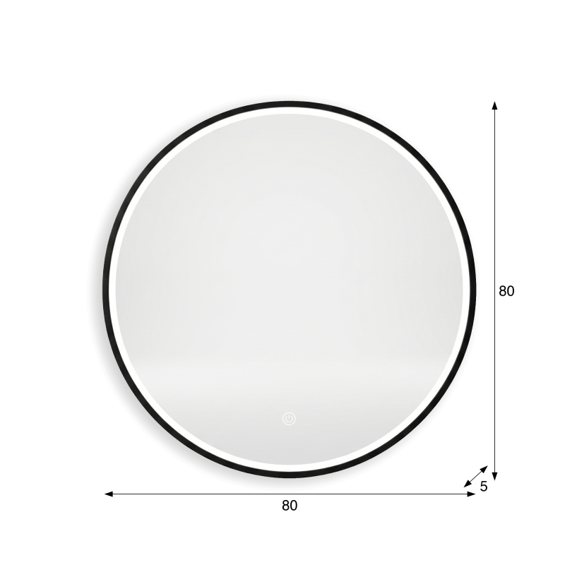 Grote ronde badkamerspiegel met LED-verlichting 80 cm
