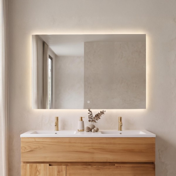 Grote badkamerspiegel met LED-verlichting 120 x 80 cm