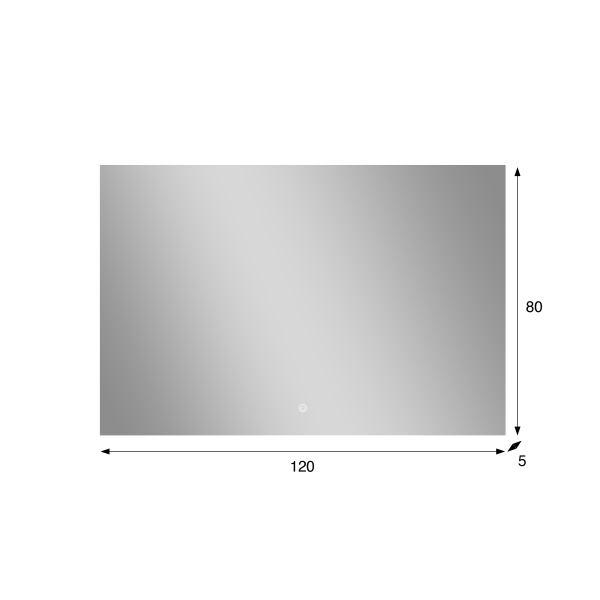 Grote badkamerspiegel met LED-verlichting 120 x 80 cm
