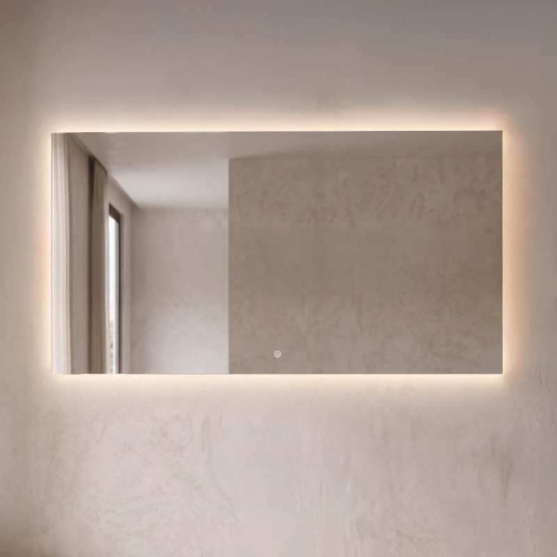 Grote badkamerspiegel met LED-verlichting 150 x 80 cm