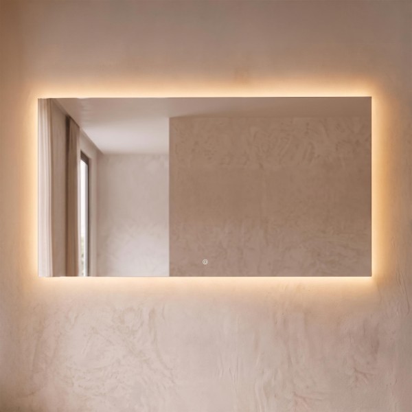 Grote badkamerspiegel met LED-verlichting 150 x 80 cm