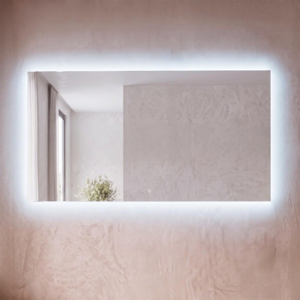 Grote badkamerspiegel met LED-verlichting 150 x 80 cm
