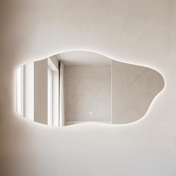 Organische badkamerspiegel met LED-verlichting 120 x 60 cm