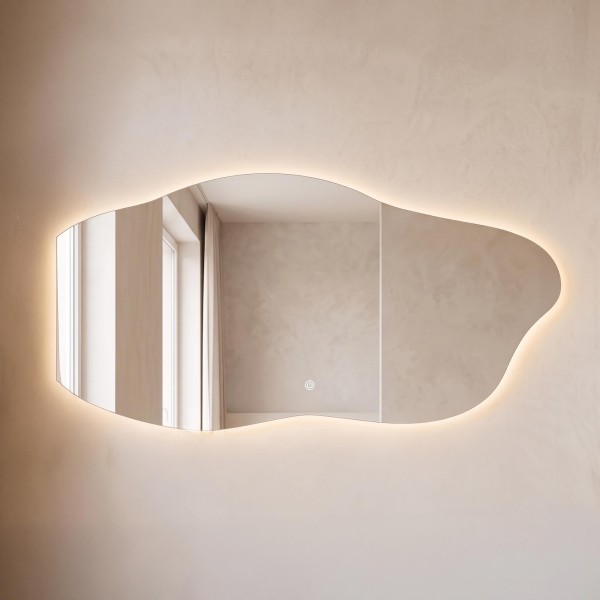 Organische badkamerspiegel met LED-verlichting 120 x 60 cm