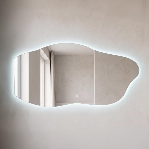 Organische badkamerspiegel met LED-verlichting 120 x 60 cm