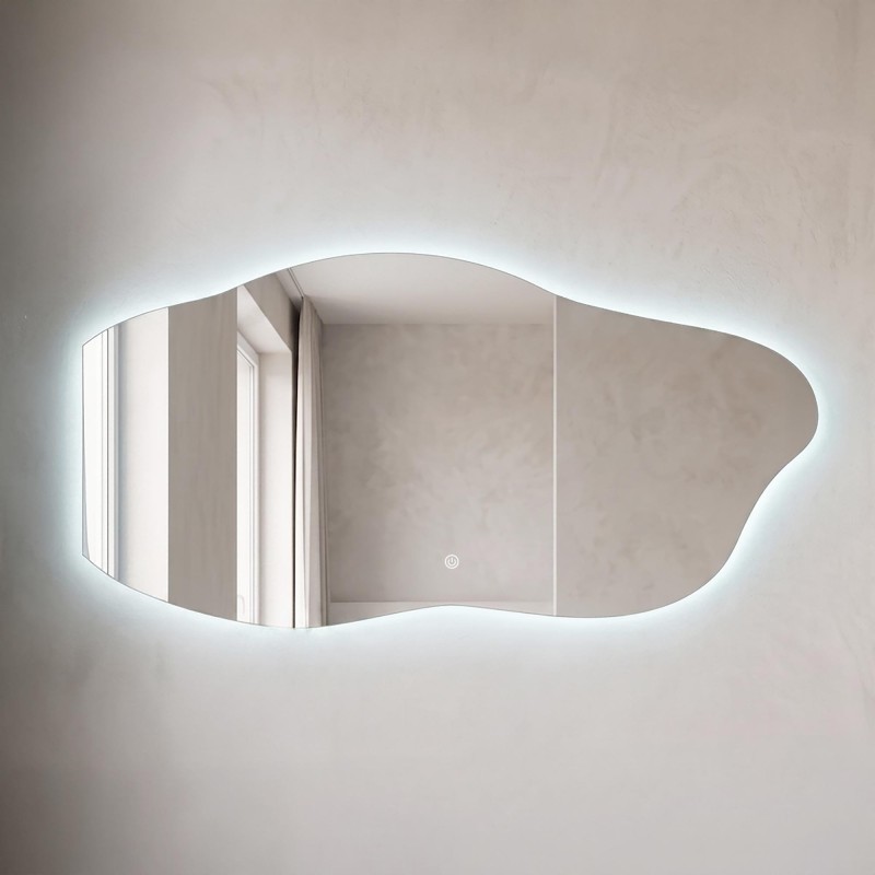 Organische badkamerspiegel met LED-verlichting 120 x 60 cm