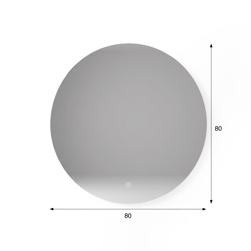 Grote ronde badkamerspiegel met LED-verlichting 80 cm