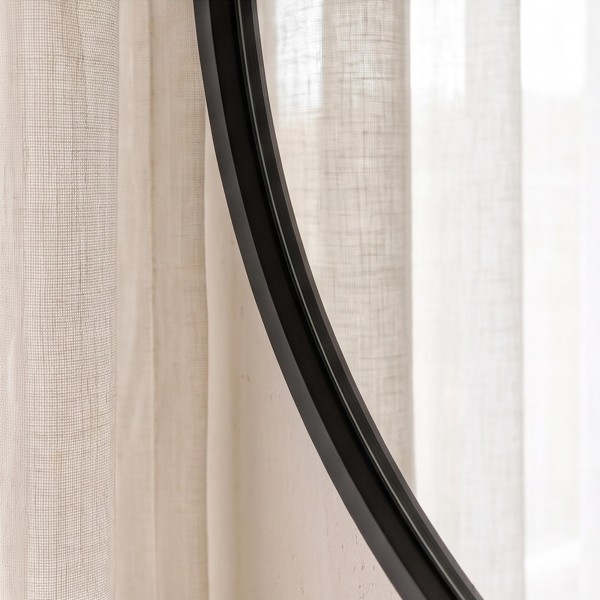 Grote ronde badkamerspiegel met zwart metalen frame 80 cm