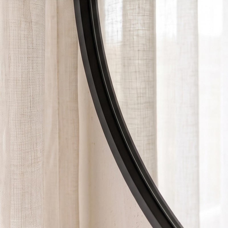 Grote ronde badkamerspiegel met zwart metalen frame 80 cm