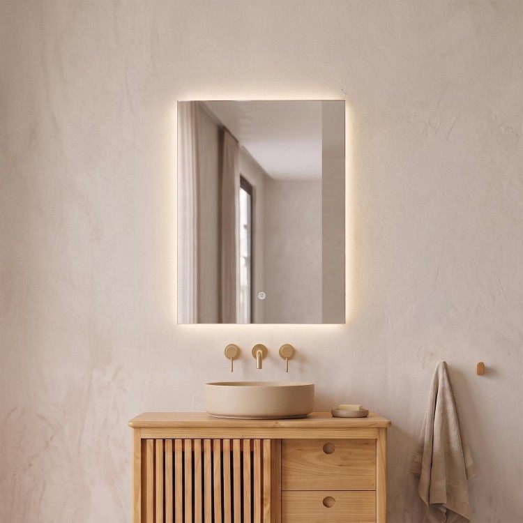 Badkamerspiegel met LED-verlichting 60 x 80 cm