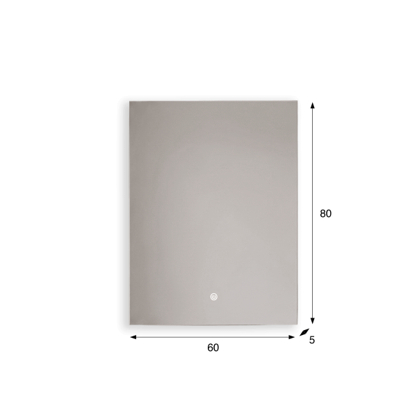 Badkamerspiegel met LED-verlichting 60 x 80 cm