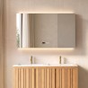Badkamerkast met driedelige spiegel en LED-verlichting 120 x 75 cm