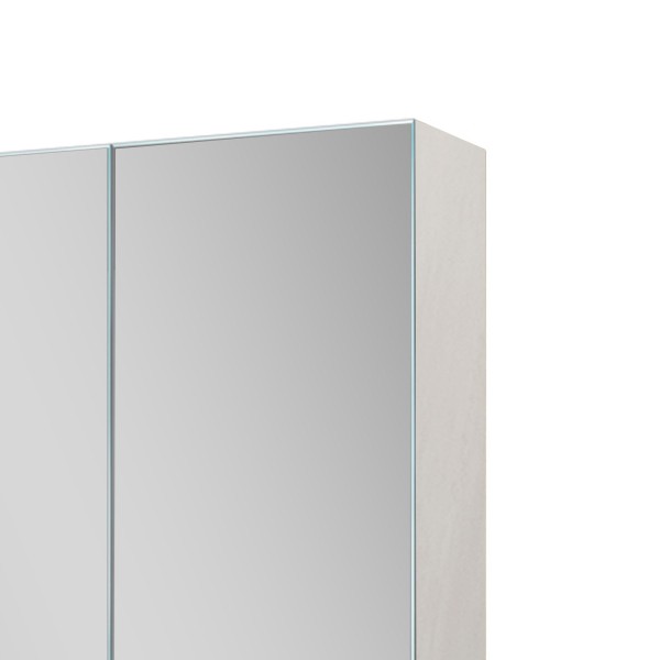 Badkamerkast met driedelige spiegel en LED-verlichting 120 x 75 cm