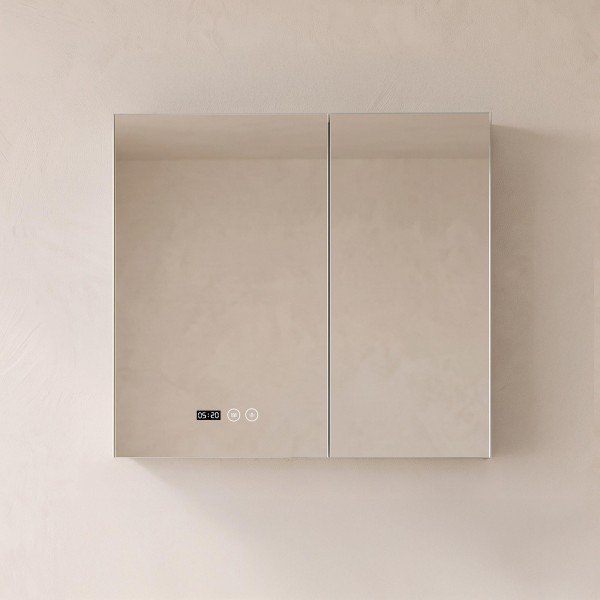 Badkamerkast met spiegel en LED-verlichting 80 x 75 cm