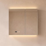 Badkamerkast met spiegel en LED-verlichting 80 x 75 cm