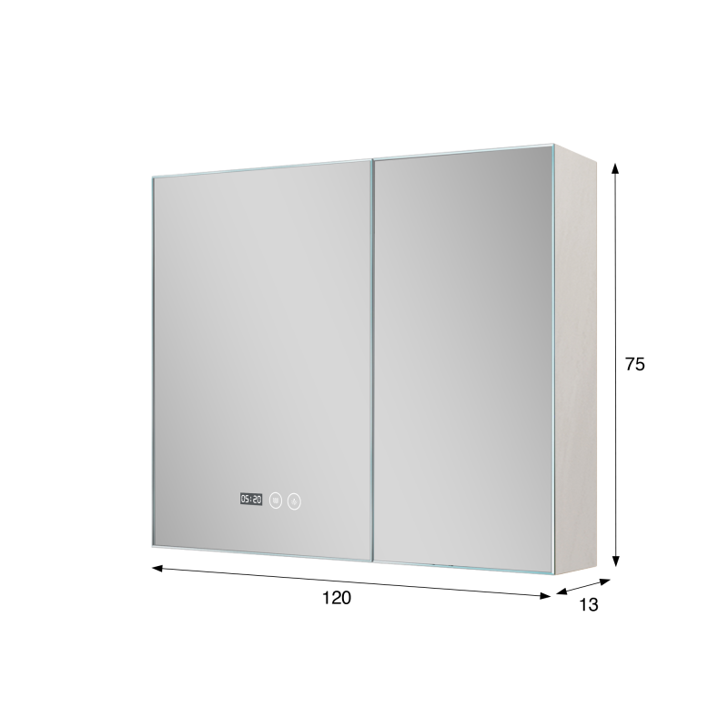 Badkamerkast met spiegel en LED-verlichting 80 x 75 cm