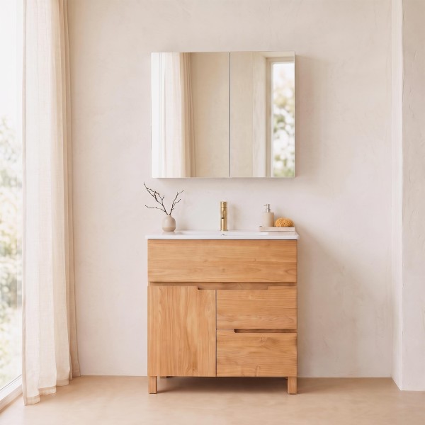 Badkamerkast met spiegel 80 x 75 cm