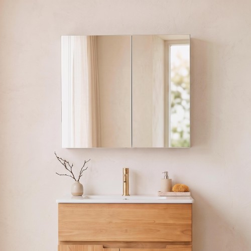 Badkamerkast met spiegel 80 x 75 cm