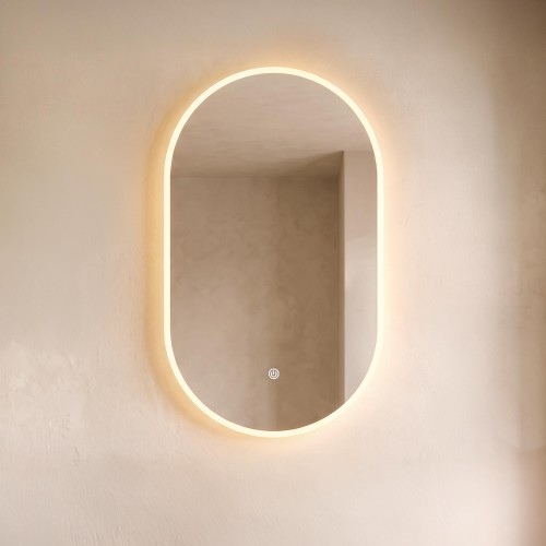 Ovale badkamerspiegel met LED-verlichting 60 x 100 cm