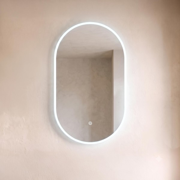 Ovale badkamerspiegel met LED-verlichting 60 x 100 cm