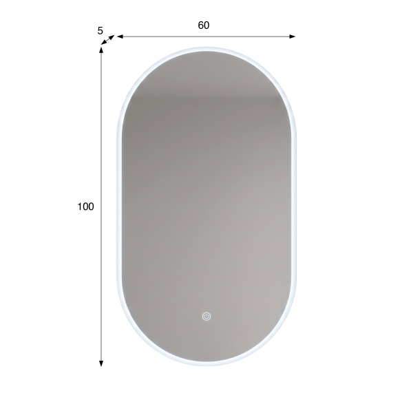 Ovale badkamerspiegel met LED-verlichting 60 x 100 cm