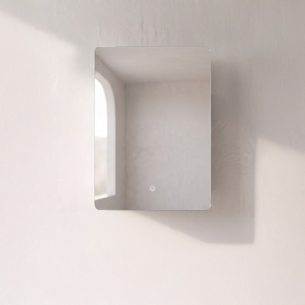 Badkamerkast met rechthoekige spiegel en LED-verlichting 60 x 80 cm