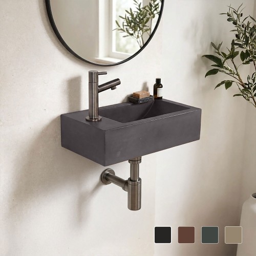 Kleine betonnen wandwastafel voor toilet - Core
