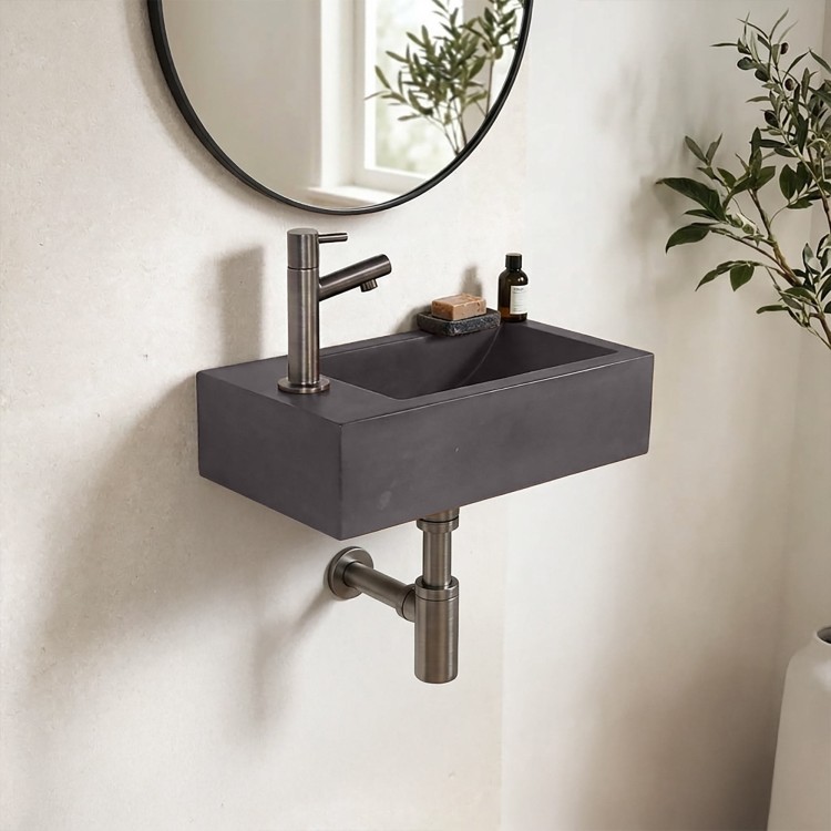 Kleine betonnen wandwastafel voor toilet - Core