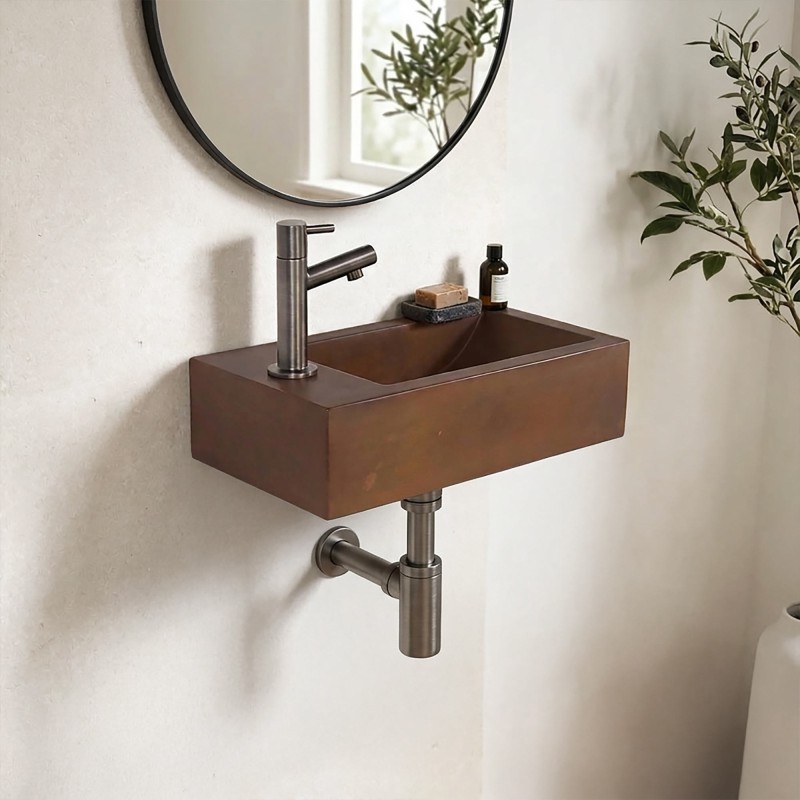 Kleine betonnen wandwastafel voor toilet - Core