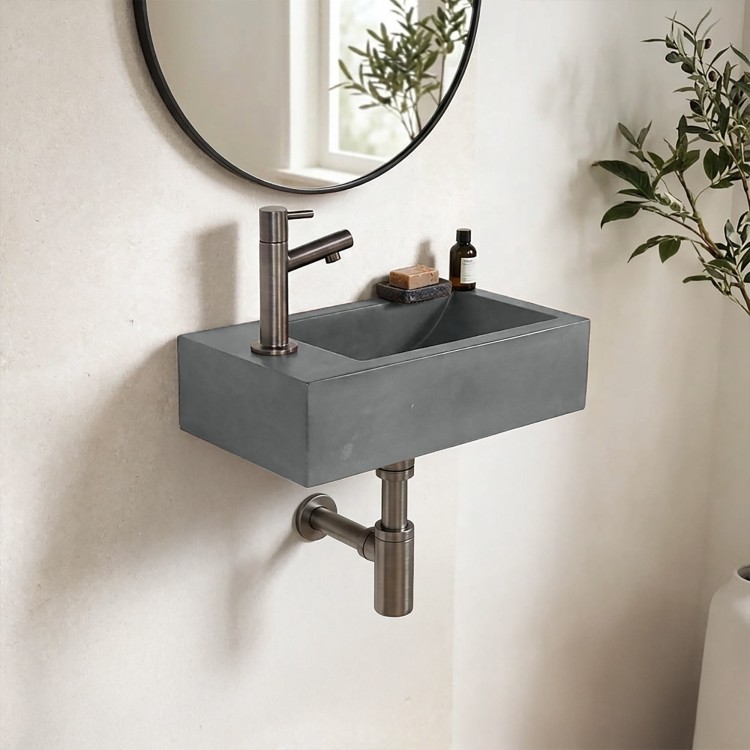 Kleine betonnen wandwastafel voor toilet - Core