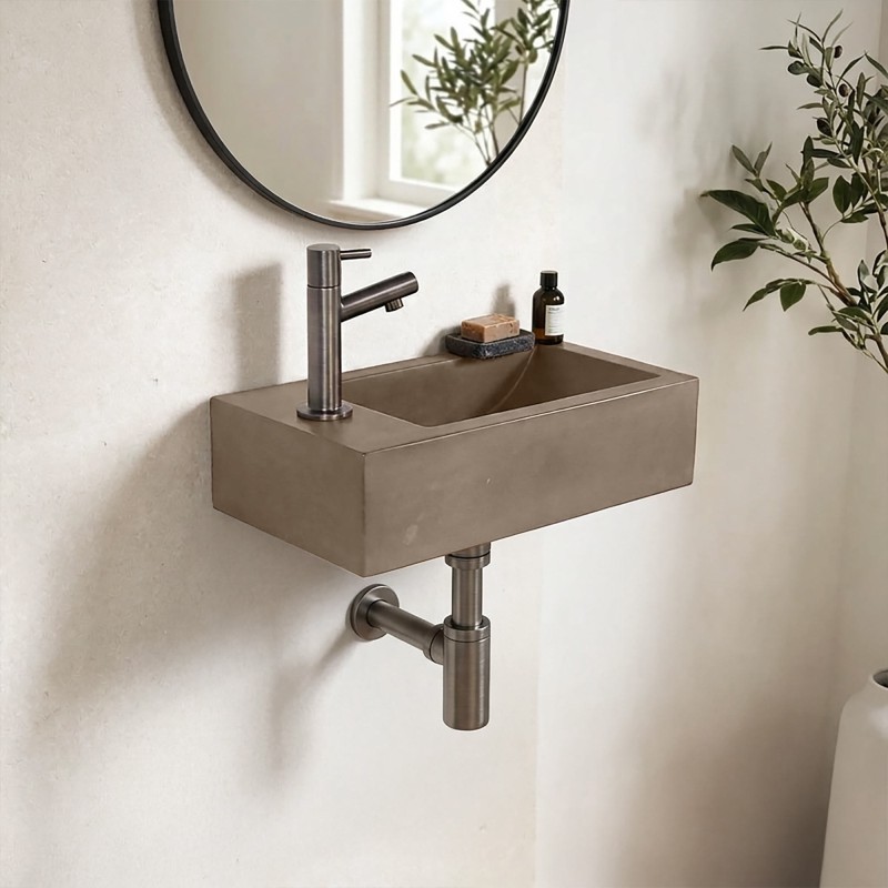 Kleine betonnen wandwastafel voor toilet - Core