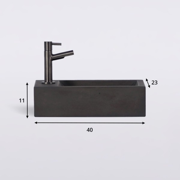 Kleine betonnen wandwastafel voor toilet - Core
