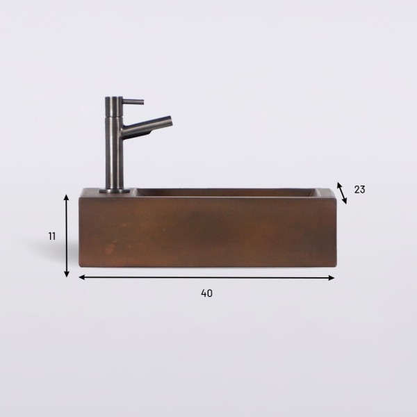 Kleine betonnen wandwastafel voor toilet - Core