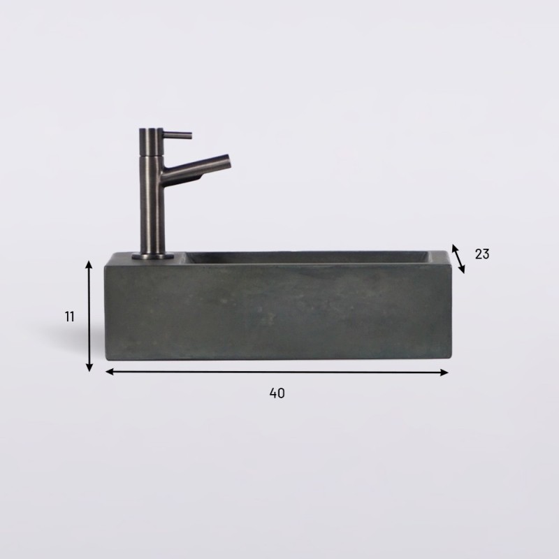 Kleine betonnen wandwastafel voor toilet - Core
