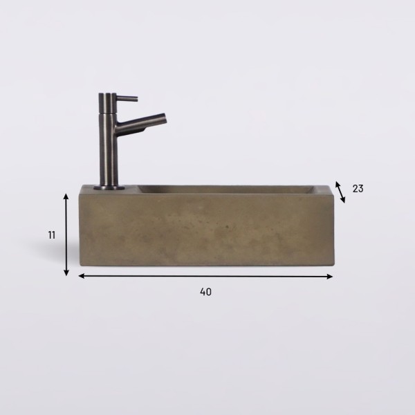 Kleine betonnen wandwastafel voor toilet - Core