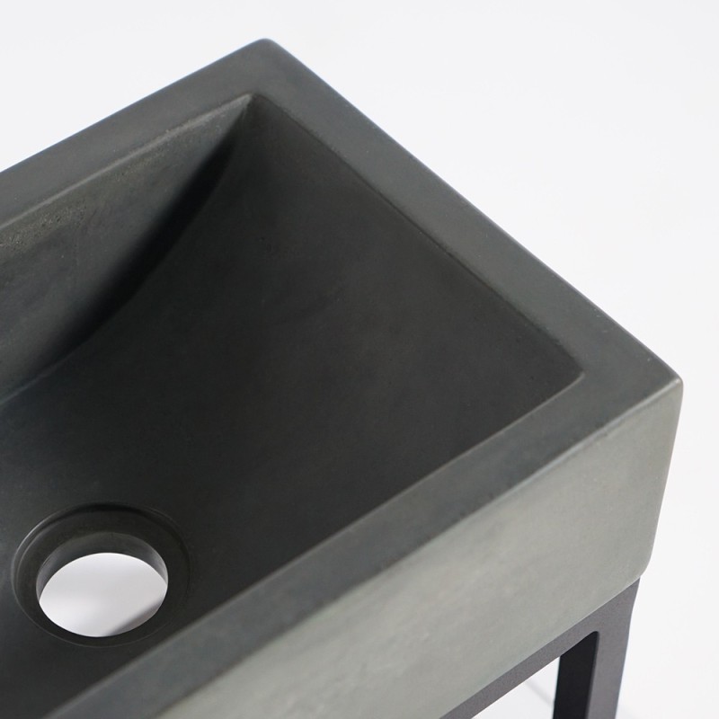 Handwasbak met handdoekrek en betonnen waskom - Core