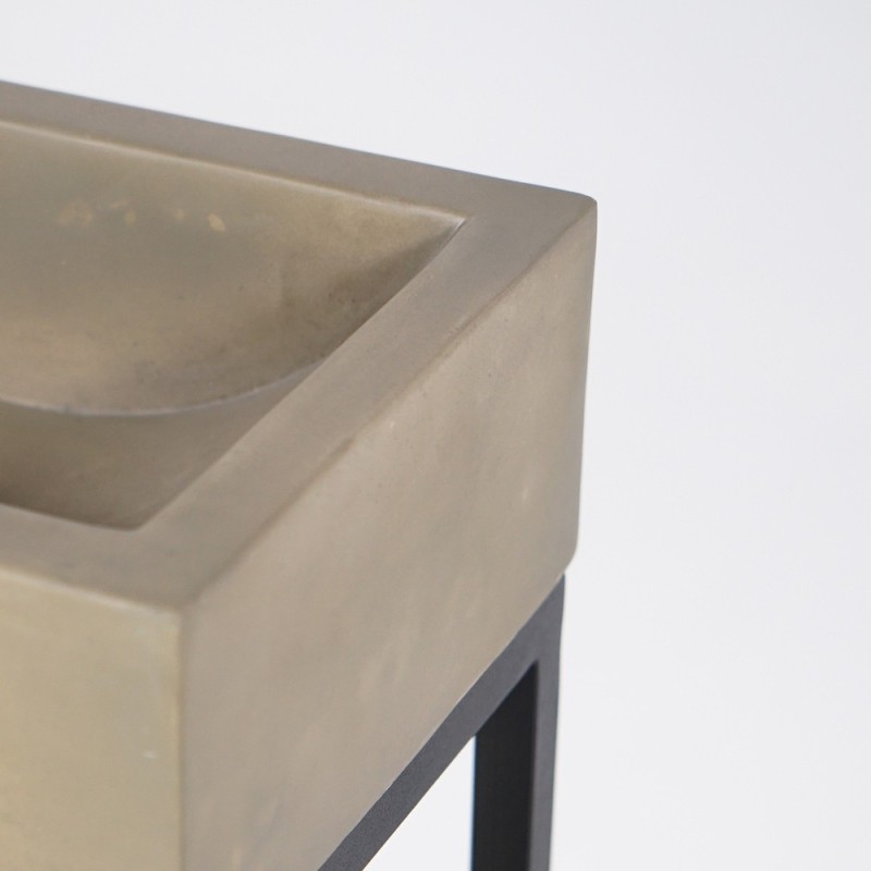 Handwasbak met handdoekrek en betonnen waskom - Core