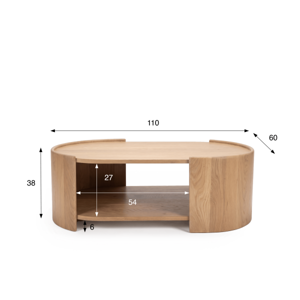 Design salontafel in massief eikenhout - Lago
