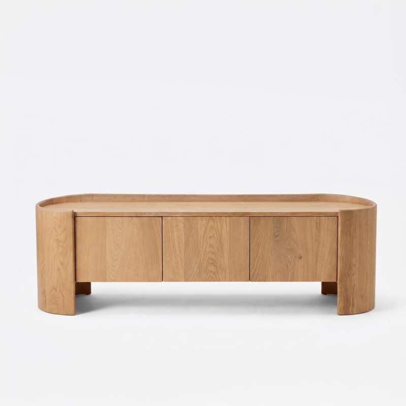 Tv-meubel in massief eikenhout 165 cm - Lago