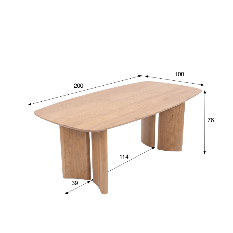 Massief eikenhouten eettafel 200 cm - Lago
