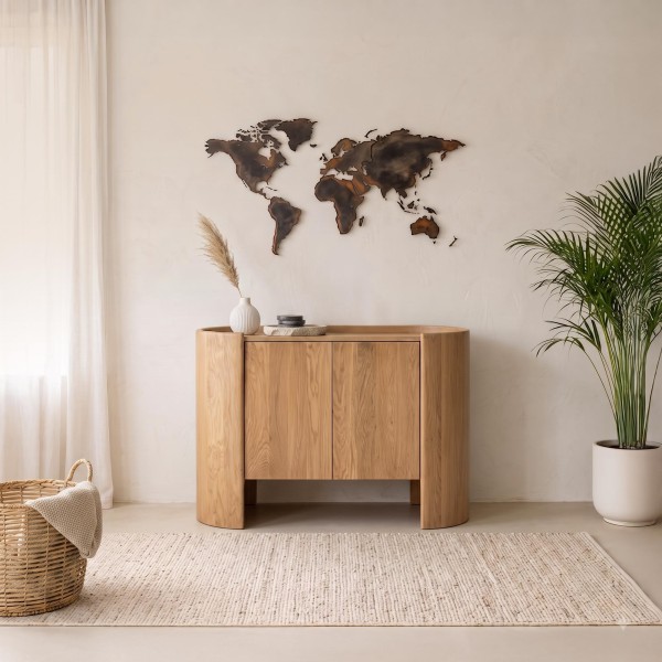 Dressoir in massief eikenhout met 2 deuren 110 cm - Lago