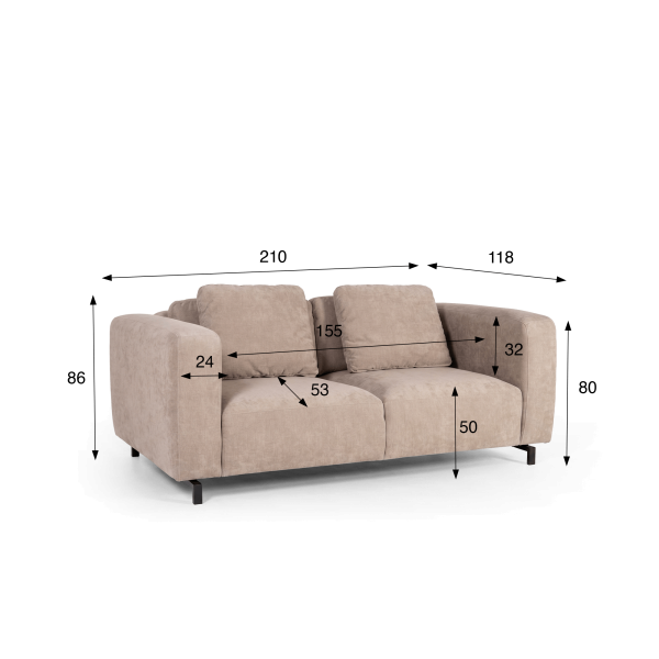 Moderne 3-zits stoffen sofa – Miro