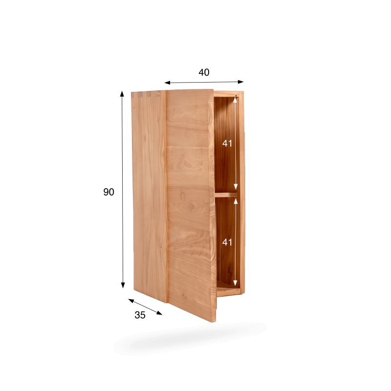 Badkamerkolomkast van massief hout H90 cm - Trinity