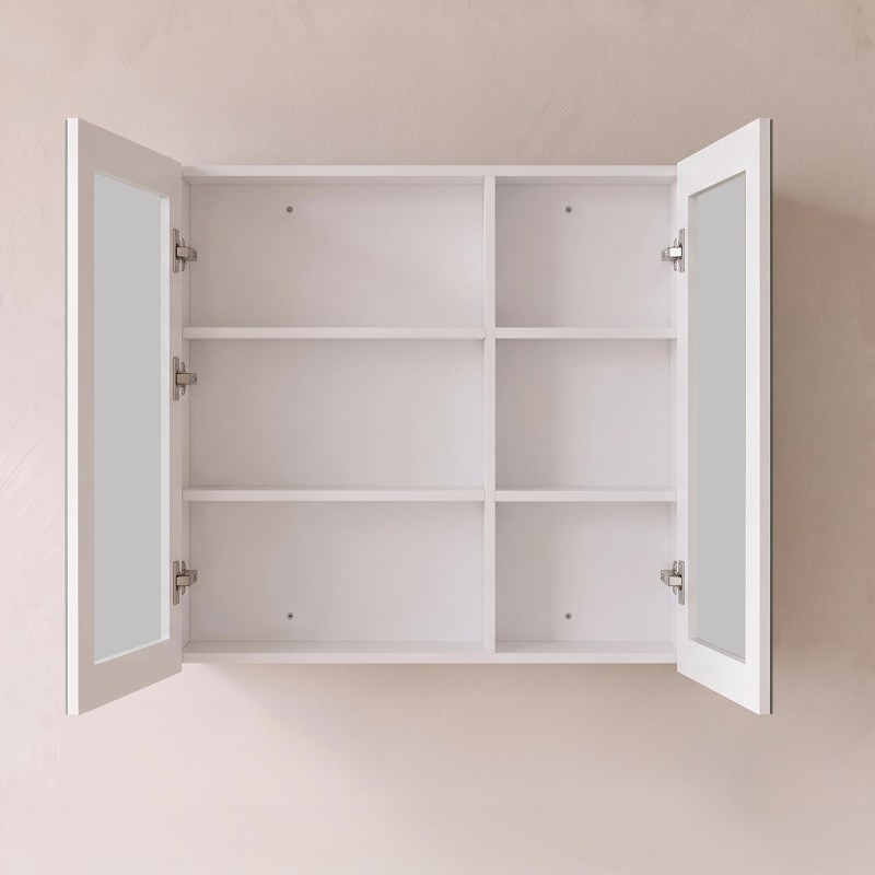 Badkamerkast met spiegel en LED-verlichting 80 x 75 cm