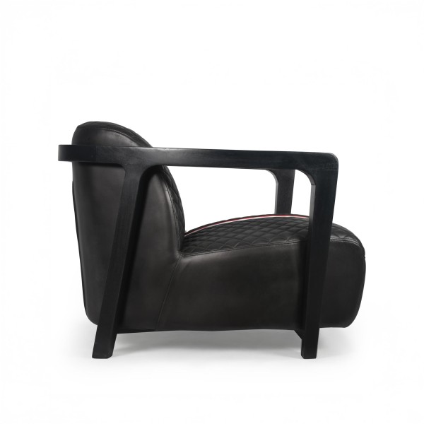 Clubfauteuil in echt leer - Racing design