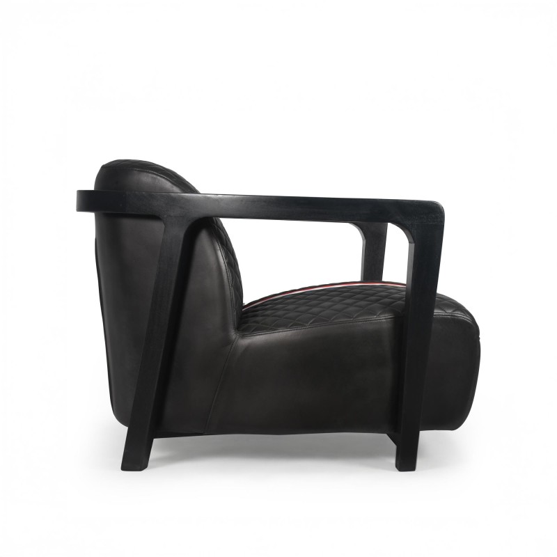Clubfauteuil in echt leer - Racing design