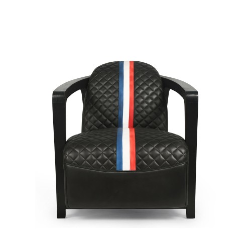 Clubfauteuil in echt leer - Racing design